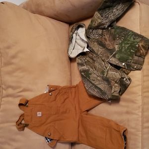 Carhartt Bibs with Real Tree Camo Jacket 2T-3T